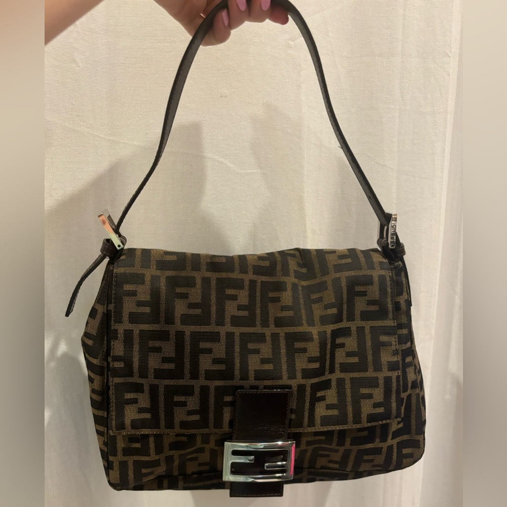 Fendi mamma baguette cloth handbag